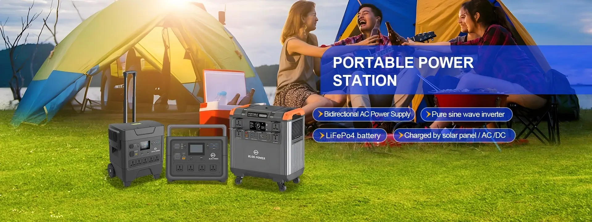 charging solar generator portable power station 2000W with PV system
